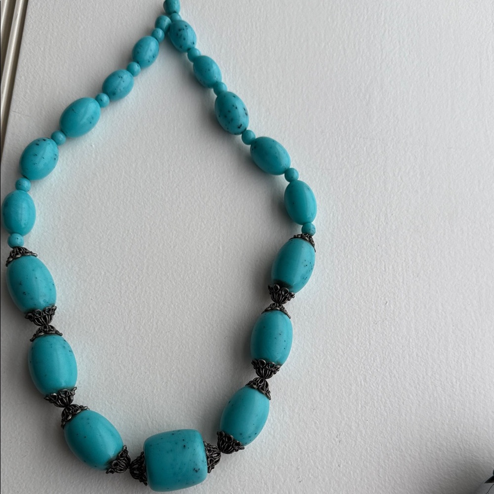 Elegant turquoise color howlite  Beaded Necklace